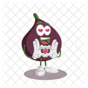 Fig Logo Mascot In Love Pose Icon