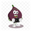Fig Logo Mascot With Camera Pose Icon