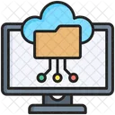 File Backup Cloud Monitor Icon