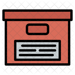 File Box Icon - Download in Colored Outline Style
