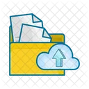 File in folder with cloud data  Icon