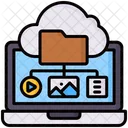 File Management Laptop Cloud Storage Icon