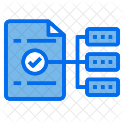 File Process Flow Icon - Download in Colored Outline Style