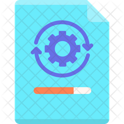 File Processing Icon - Download in Colored Outline Style