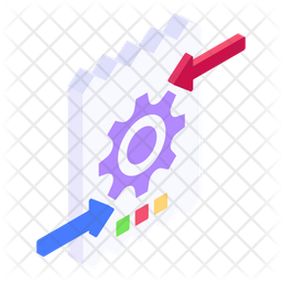 File Processing Icon - Download in Isometric Style