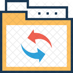 File transfer Icon - Download in Colored Outline Style