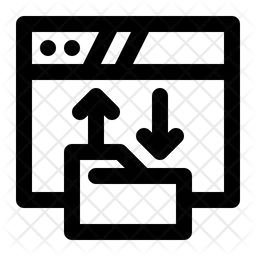 File Transfer Protocol Icon - Download in Line Style