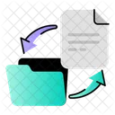 File Transfer To Folder Data Sharing Data Exchange Icon