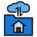 File Upload Cloud Work At Home Office Icon