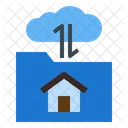 File Upload Cloud Work At Home Office Icon