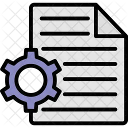 File with cogwheel  Icon