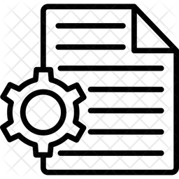 File with cogwheel  Icon
