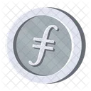 Filecoin Plata Criptomoneda Cripto Icono