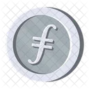 Filecoin Silver Cryptocurrency Crypto Symbol