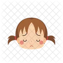 Fille Emoji Pensive Icon