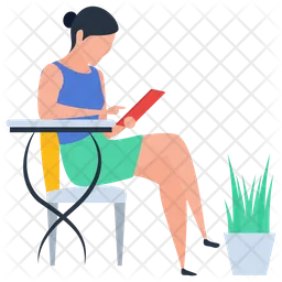 Fille qui travaille  Icône