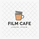 Film Cafe Hot Coffee Cafe Logomark Icon