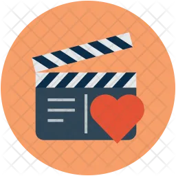 Film clapper with heart  Icon