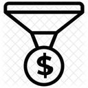 Funil De Conversao Filtro De Dinheiro Conversao Digital Ícone