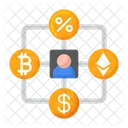 Financas Descentralizadas Descentralizado Financas Ícone