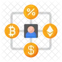 Financas Descentralizadas Descentralizado Financas Ícone