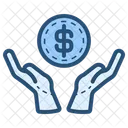 Blue Finance Hand Icon