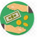 Coin Paper Hand Icon