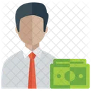 Finance Manager Banker Man With Money Icon