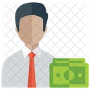 Finance Manager Banker Man With Money Icon