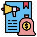 Megaphone File Money Bag Icon