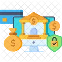 Cyber Crimes Cyber Security Finance Protection Icon