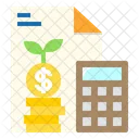 Calculator Money Stack Document Icon
