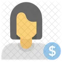 Capitalist Financer Businesswoman Icon