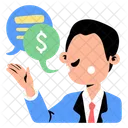 Financial Advisor Consultant Money Talk Icon