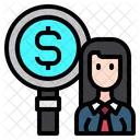 Business Woman Find Icon