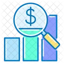 Financial Analysis Analytics Magnifier Icon