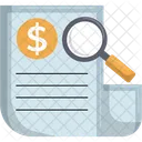 Financial Analysis With Magnifying Glass  Icon