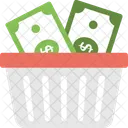 Shopping Basket Money Icon