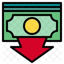 Currency Down Arrow Icon
