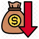Money Bag Currency Down Icon