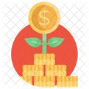 Money Plant Investment Financial Growth Icon