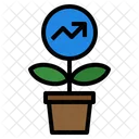 Growth Graph Arrow Plant Investment Business Marketing Icon