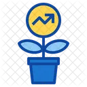 Growth Graph Arrow Plant Investment Business Marketing Icon