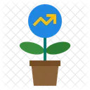 Growth Graph Arrow Plant Investment Business Marketing Icon