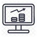 모니터에 금융 성장  아이콘