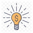 Financial Idea Money Lightbulb Icon