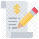 Financial Report Writing Money Icon