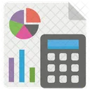 Market Analysis Graph Sheet Business Report Icon