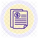 Financial Report Black Outline Icon Icon
