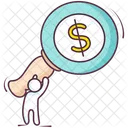 Financial Research Money Research Finding Money Icon
